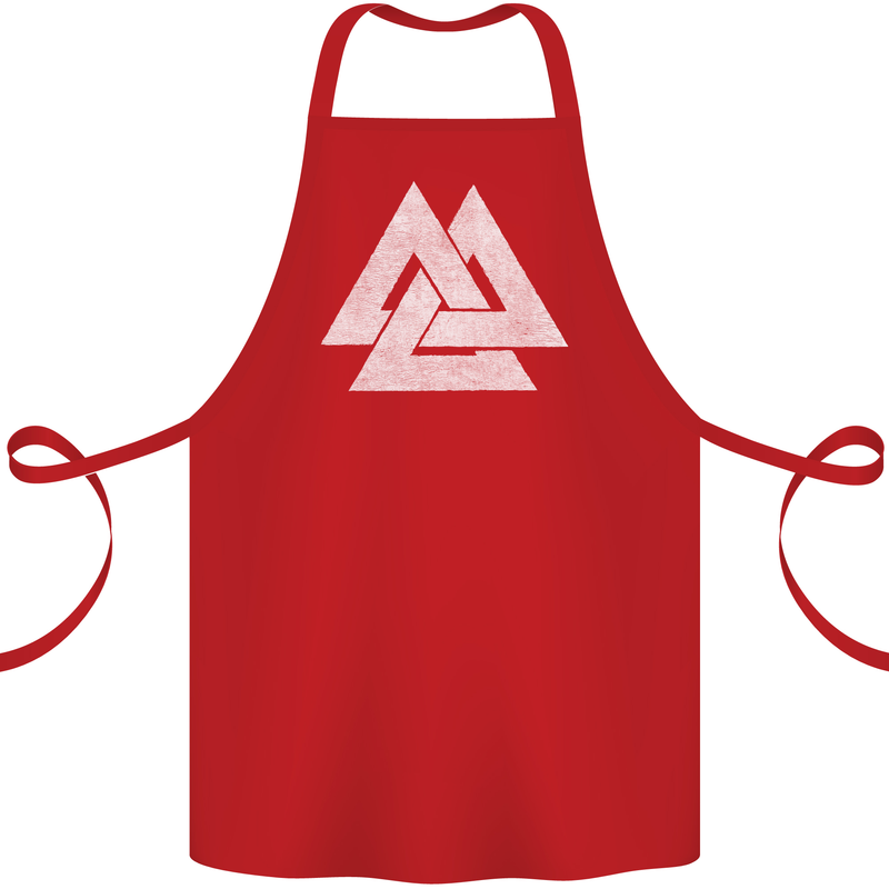 Viking Valknut Symbol  Norse Mythology Thor Cotton Apron 100% Organic Red