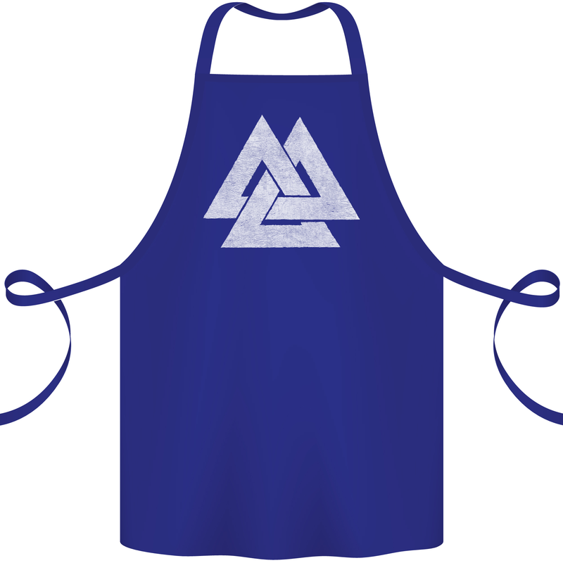 Viking Valknut Symbol  Norse Mythology Thor Cotton Apron 100% Organic Royal Blue