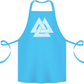 Viking Valknut Symbol  Norse Mythology Thor Cotton Apron 100% Organic Turquoise