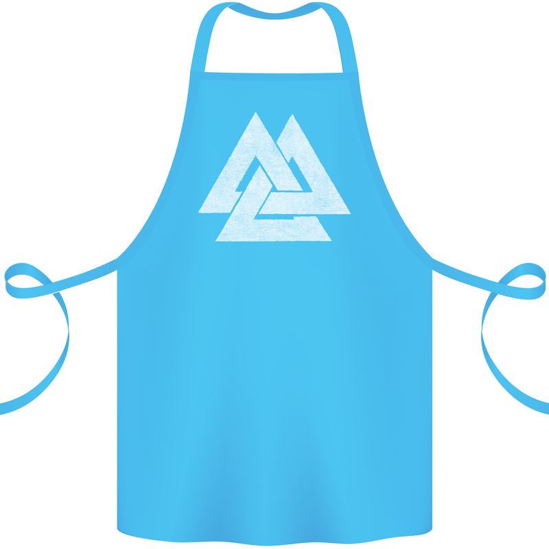 Viking Valknut Symbol  Norse Mythology Thor Cotton Apron 100% Organic Turquoise