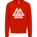 Viking Valknut Symbol  Norse Mythology Thor Kids Sweatshirt Jumper Bright Red