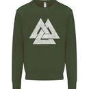 Viking Valknut Symbol  Norse Mythology Thor Kids Sweatshirt Jumper Forest Green