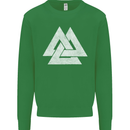 Viking Valknut Symbol  Norse Mythology Thor Kids Sweatshirt Jumper Irish Green