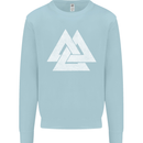 Viking Valknut Symbol  Norse Mythology Thor Kids Sweatshirt Jumper Light Blue
