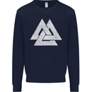 Viking Valknut Symbol  Norse Mythology Thor Kids Sweatshirt Jumper Navy Blue
