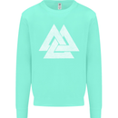 Viking Valknut Symbol  Norse Mythology Thor Kids Sweatshirt Jumper Peppermint