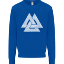 Viking Valknut Symbol  Norse Mythology Thor Kids Sweatshirt Jumper Royal Blue
