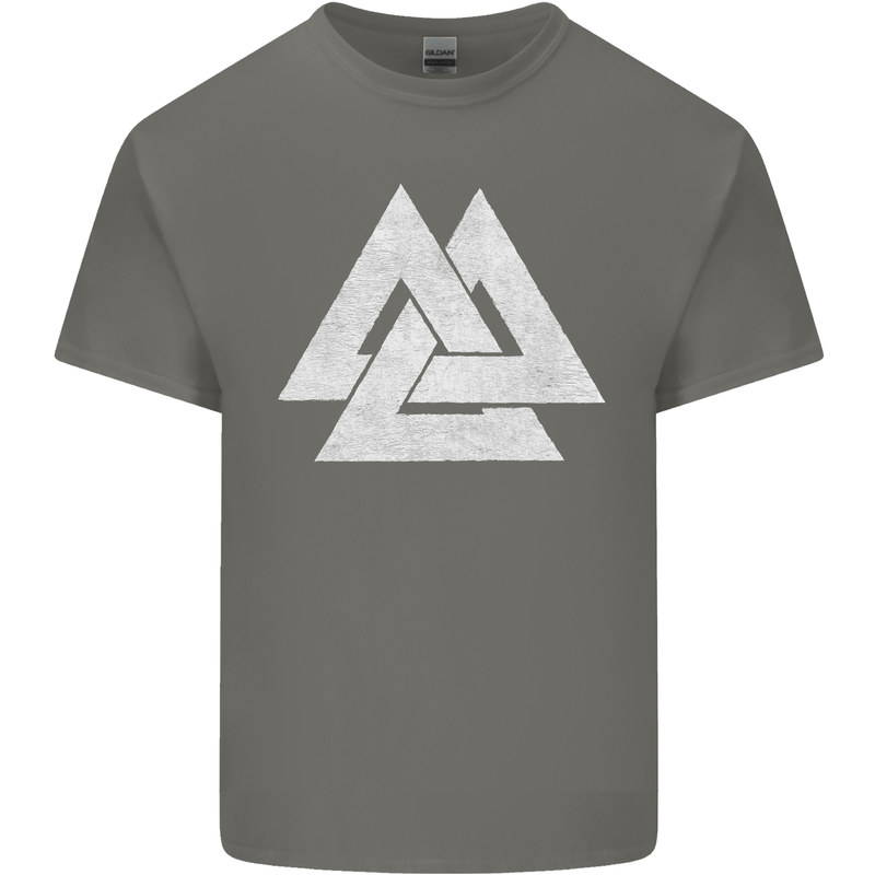 Viking Valknut Symbol  Norse Mythology Thor Kids T-Shirt Childrens Charcoal