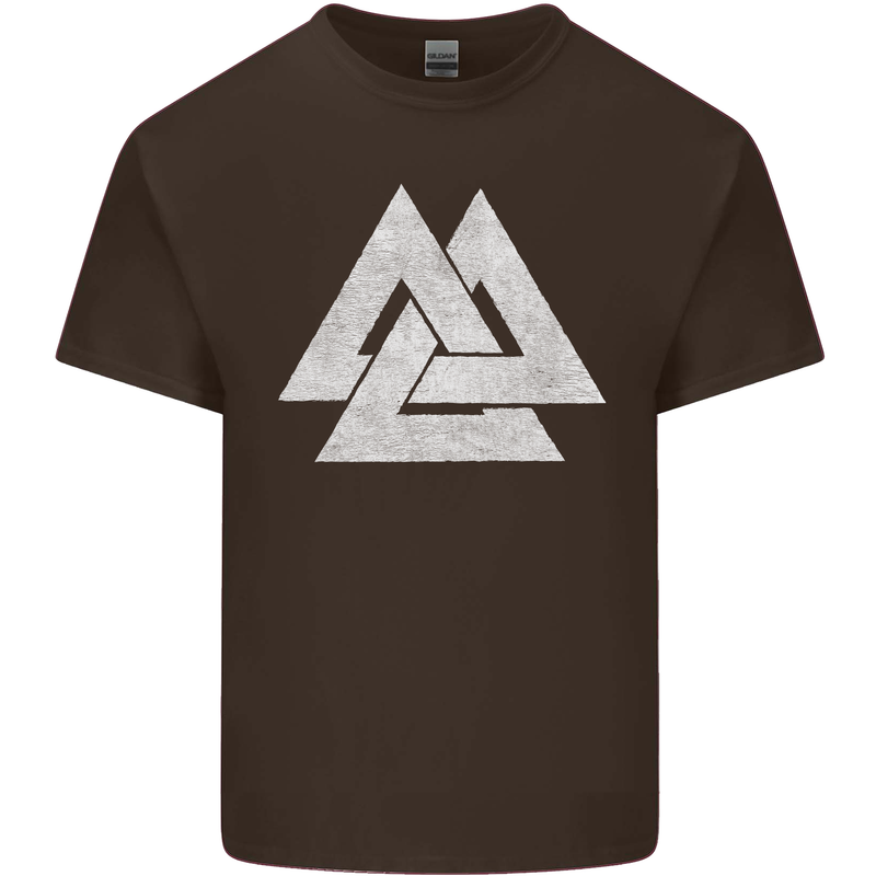 Viking Valknut Symbol  Norse Mythology Thor Kids T-Shirt Childrens Chocolate