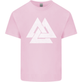 Viking Valknut Symbol  Norse Mythology Thor Kids T-Shirt Childrens Light Pink