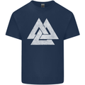 Viking Valknut Symbol  Norse Mythology Thor Kids T-Shirt Childrens Navy Blue