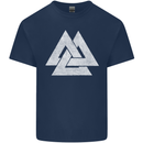 Viking Valknut Symbol  Norse Mythology Thor Kids T-Shirt Childrens Navy Blue