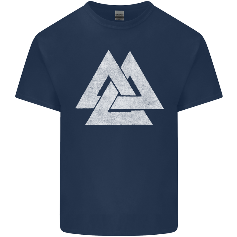Viking Valknut Symbol  Norse Mythology Thor Kids T-Shirt Childrens Navy Blue