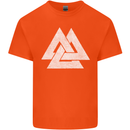 Viking Valknut Symbol  Norse Mythology Thor Kids T-Shirt Childrens Orange