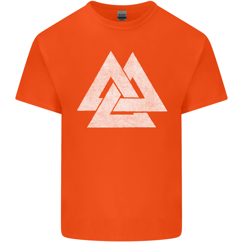 Viking Valknut Symbol  Norse Mythology Thor Kids T-Shirt Childrens Orange