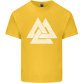 Viking Valknut Symbol  Norse Mythology Thor Kids T-Shirt Childrens Yellow