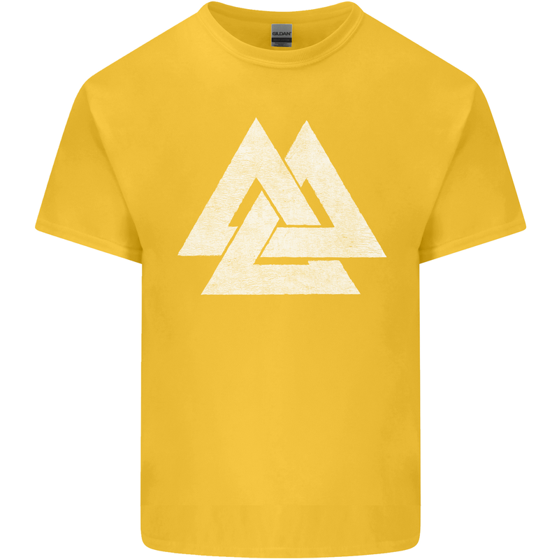 Viking Valknut Symbol  Norse Mythology Thor Kids T-Shirt Childrens Yellow