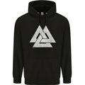 Viking Valknut Symbol  Norse Mythology Thor Mens 80% Cotton Hoodie Black