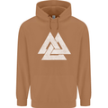 Viking Valknut Symbol  Norse Mythology Thor Mens 80% Cotton Hoodie Caramel Latte