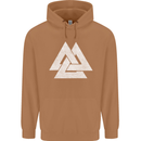 Viking Valknut Symbol  Norse Mythology Thor Mens 80% Cotton Hoodie Caramel Latte