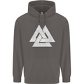 Viking Valknut Symbol  Norse Mythology Thor Mens 80% Cotton Hoodie Charcoal