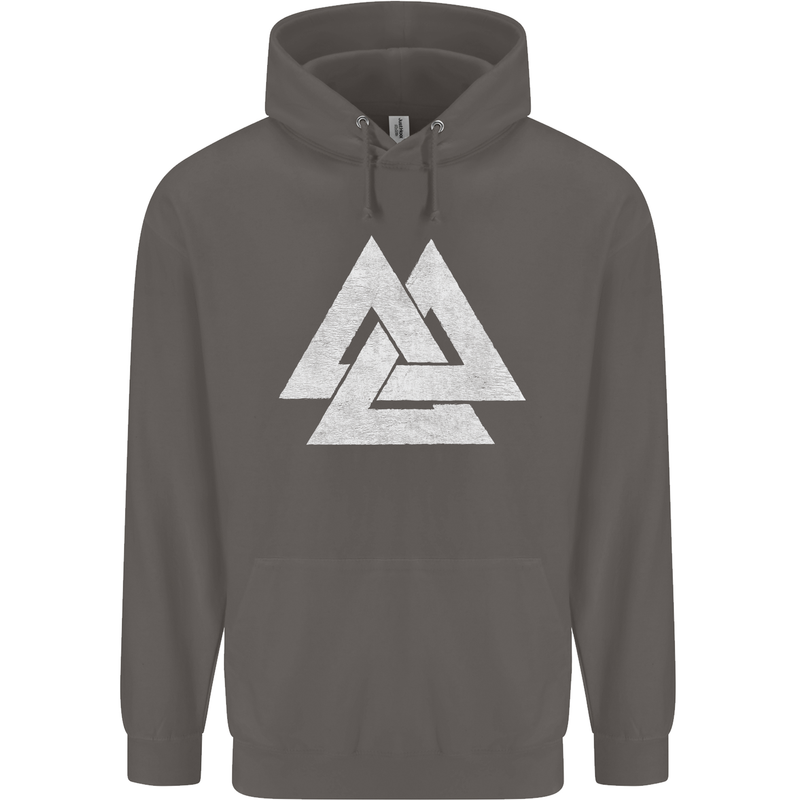 Viking Valknut Symbol  Norse Mythology Thor Mens 80% Cotton Hoodie Charcoal