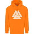 Viking Valknut Symbol  Norse Mythology Thor Mens 80% Cotton Hoodie Orange
