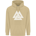 Viking Valknut Symbol  Norse Mythology Thor Mens 80% Cotton Hoodie Sand