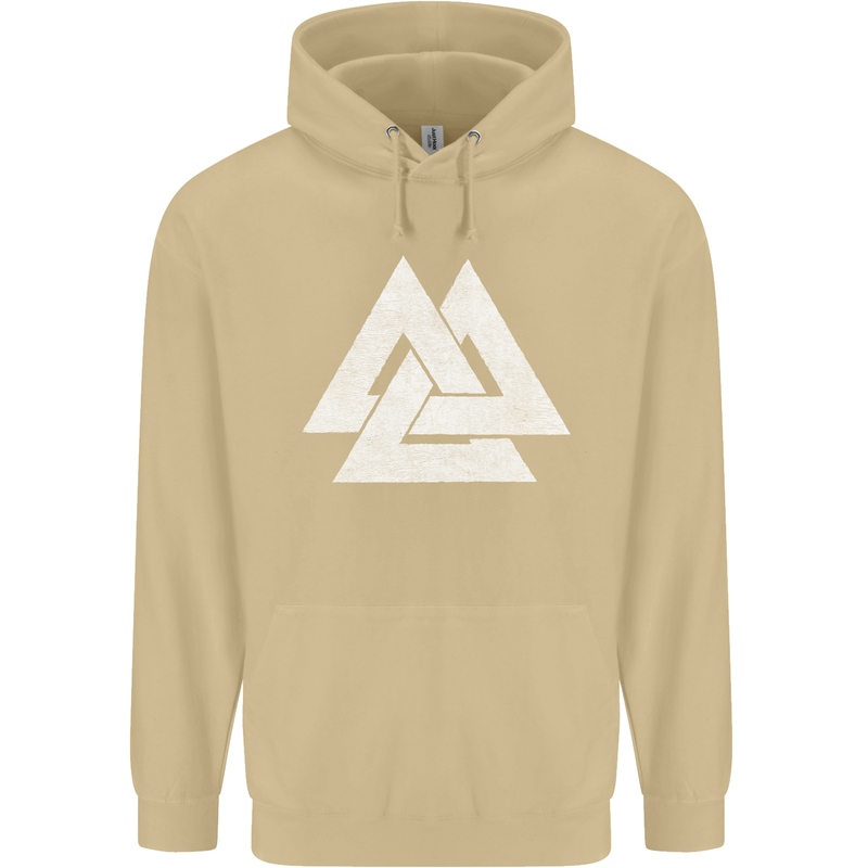 Viking Valknut Symbol  Norse Mythology Thor Mens 80% Cotton Hoodie Sand