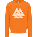 Viking Valknut Symbol  Norse Mythology Thor Mens Sweatshirt Jumper Orange