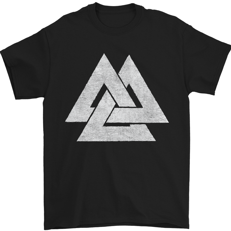 Viking Valknut Symbol  Norse Mythology Thor Mens T-Shirt Cotton Gildan Black