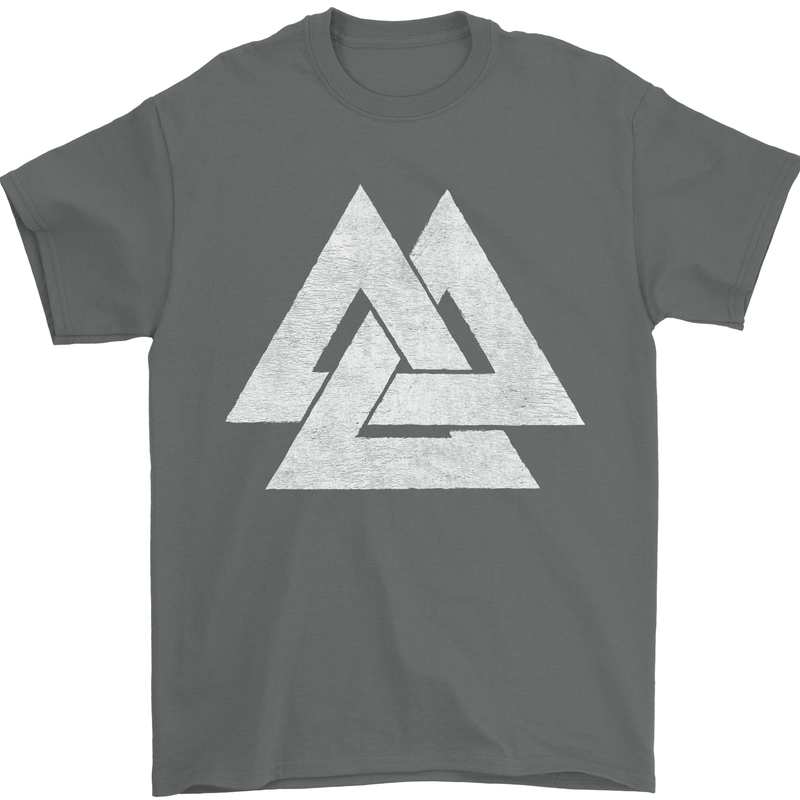 Viking Valknut Symbol  Norse Mythology Thor Mens T-Shirt Cotton Gildan Charcoal