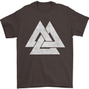 Viking Valknut Symbol  Norse Mythology Thor Mens T-Shirt Cotton Gildan Dark Chocolate