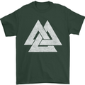Viking Valknut Symbol  Norse Mythology Thor Mens T-Shirt Cotton Gildan Forest Green