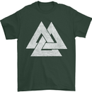 Viking Valknut Symbol  Norse Mythology Thor Mens T-Shirt Cotton Gildan Forest Green