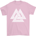 Viking Valknut Symbol  Norse Mythology Thor Mens T-Shirt Cotton Gildan Light Pink