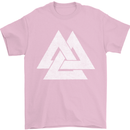 Viking Valknut Symbol  Norse Mythology Thor Mens T-Shirt Cotton Gildan Light Pink