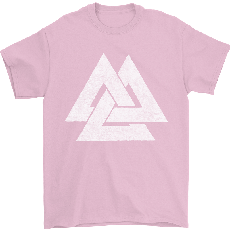Viking Valknut Symbol  Norse Mythology Thor Mens T-Shirt Cotton Gildan Light Pink