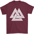 Viking Valknut Symbol  Norse Mythology Thor Mens T-Shirt Cotton Gildan Maroon