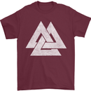 Viking Valknut Symbol  Norse Mythology Thor Mens T-Shirt Cotton Gildan Maroon