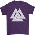 Viking Valknut Symbol  Norse Mythology Thor Mens T-Shirt Cotton Gildan Purple