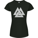Viking Valknut Symbol  Norse Mythology Thor Womens Petite Cut T-Shirt Black