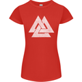 Viking Valknut Symbol  Norse Mythology Thor Womens Petite Cut T-Shirt Red