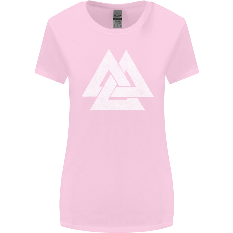 Viking Valknut Symbol  Norse Mythology Thor Womens Wider Cut T-Shirt Light Pink