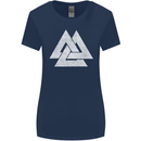 Viking Valknut Symbol  Norse Mythology Thor Womens Wider Cut T-Shirt Navy Blue
