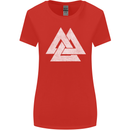 Viking Valknut Symbol  Norse Mythology Thor Womens Wider Cut T-Shirt Red