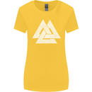 Viking Valknut Symbol  Norse Mythology Thor Womens Wider Cut T-Shirt Yellow