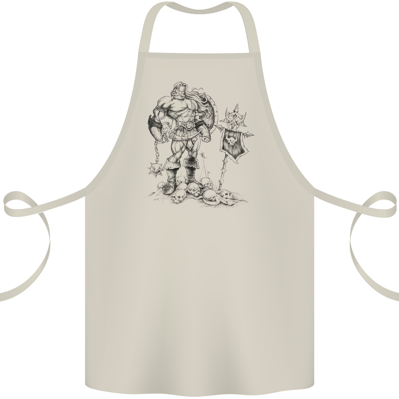 Viking Warior Skull Thor Odin Valhalla MMA Cotton Apron 100% Organic Natural