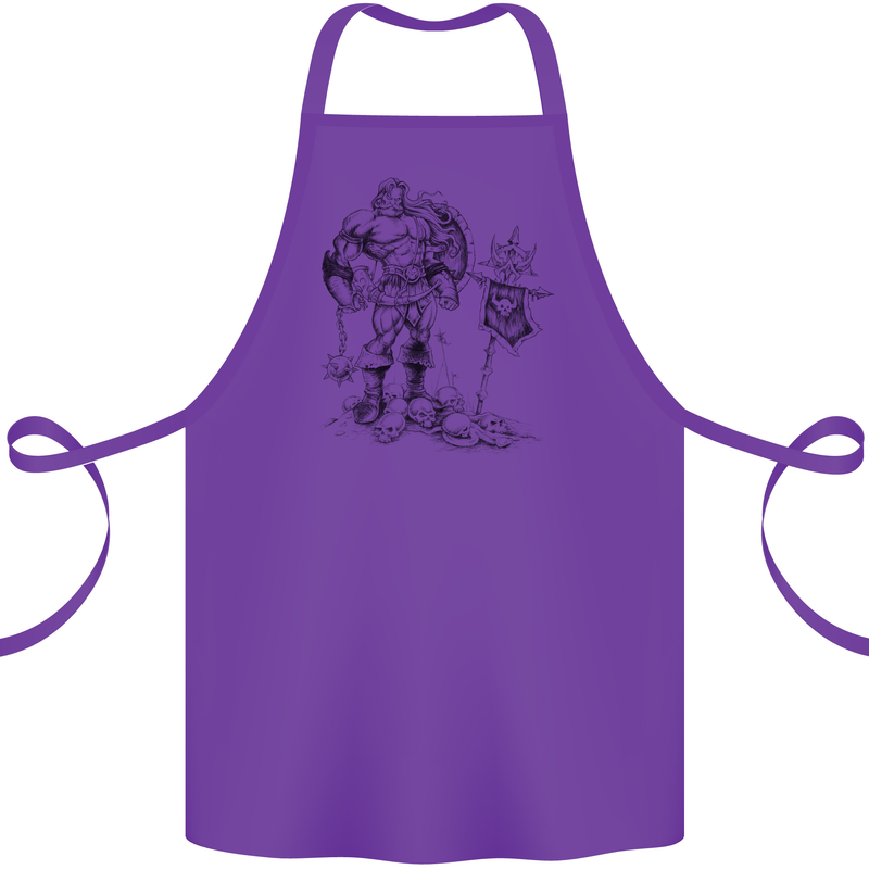 Viking Warior Skull Thor Odin Valhalla MMA Cotton Apron 100% Organic Purple