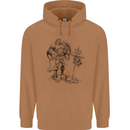 Viking Warior Skull Thor Odin Valhalla MMA Mens 80% Cotton Hoodie Caramel Latte